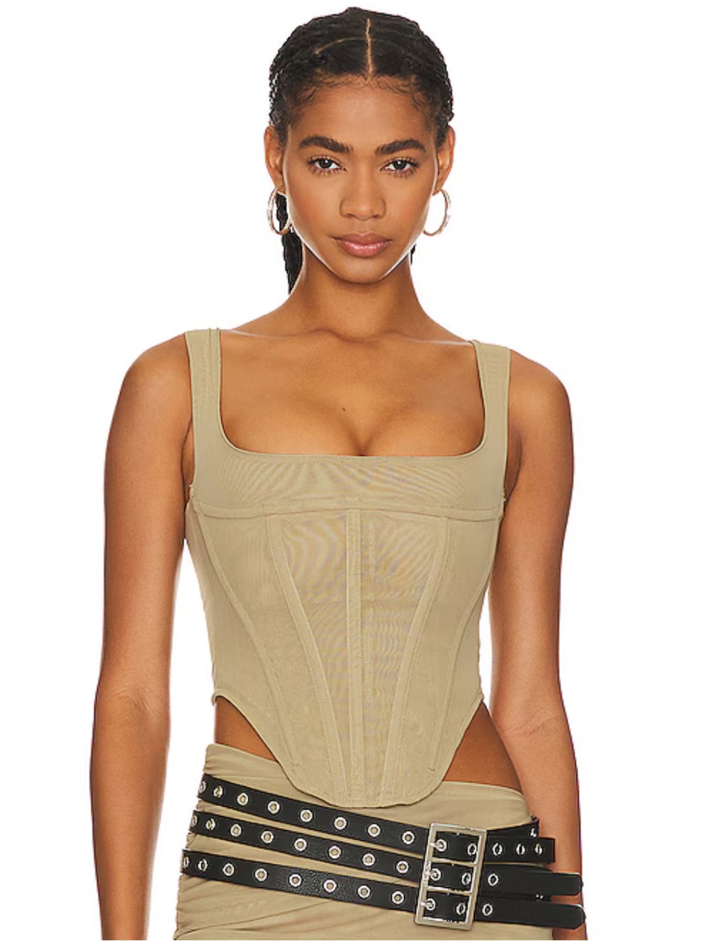 Miaou Campbell Corset in Silver Sage